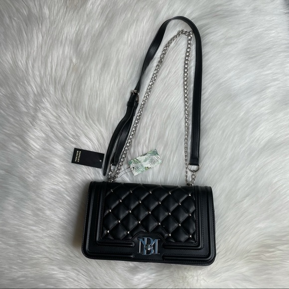 Badgley Mischka black studded quilted purse - Picture 3 of 16